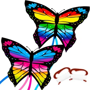 TOY Life Butterfly Kites for Kids & Adults, 56.2" x 29.9" Large Kite for Kids Ages 4-8, Easy to Fly for Beginners with 280ft String, Beach Kites for Outdoor Activities & Family Trip