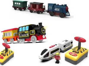 Toy Train Set for Railway System, Battery Powered Locomotive Train Toys Compatible with Thomas & Friends, Brio, Chuggington