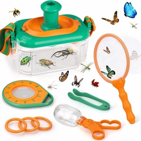 TOY Life Bug Catcher for Kids, Bug Catching Kit with Butterfly Net, Bug Toy Collection Box, Magnifying Glass, Insect Habitat, Tweezers, Kids Explorer Kit Outdoor Toys Gifts for 3 4 5 6 7 8
