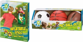 Toysmith Get Outside Go! Inflatable Sports Toss Game and Pro-Ball Set; Perfect Combination for Accuracy Practice Set