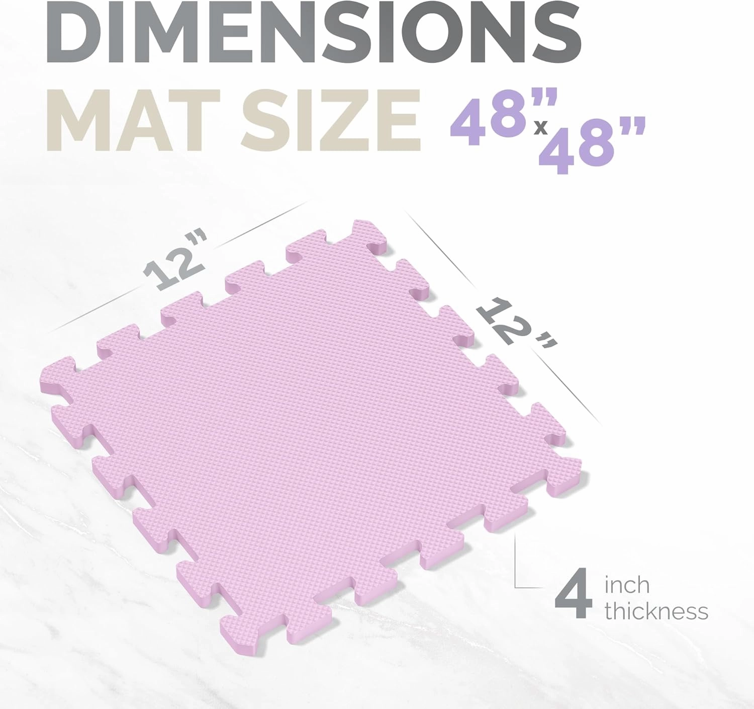 TOYVELT Ultimate Foam Play Mat Set 12x12-16 Interlocking Floor Tiles for Kids - Non Toxic, Colorful Foam Puzzle Mats - Safe and Durable - Ideal Play Mat for Toddlers 1-3 - Pink-Purple-Beige