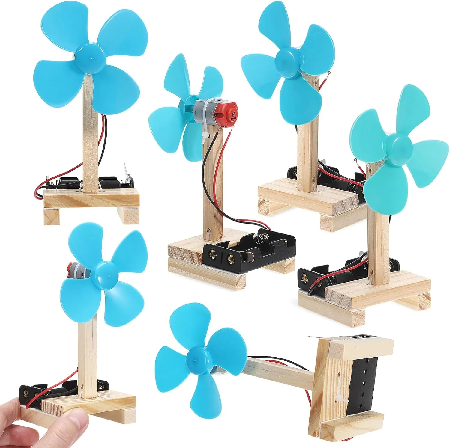 Toyvian 6 Sets Kids DIY Science Education Kit Electric Fan Making Toy Manual Assembly Fan for Creative Projects and Classroom Activities