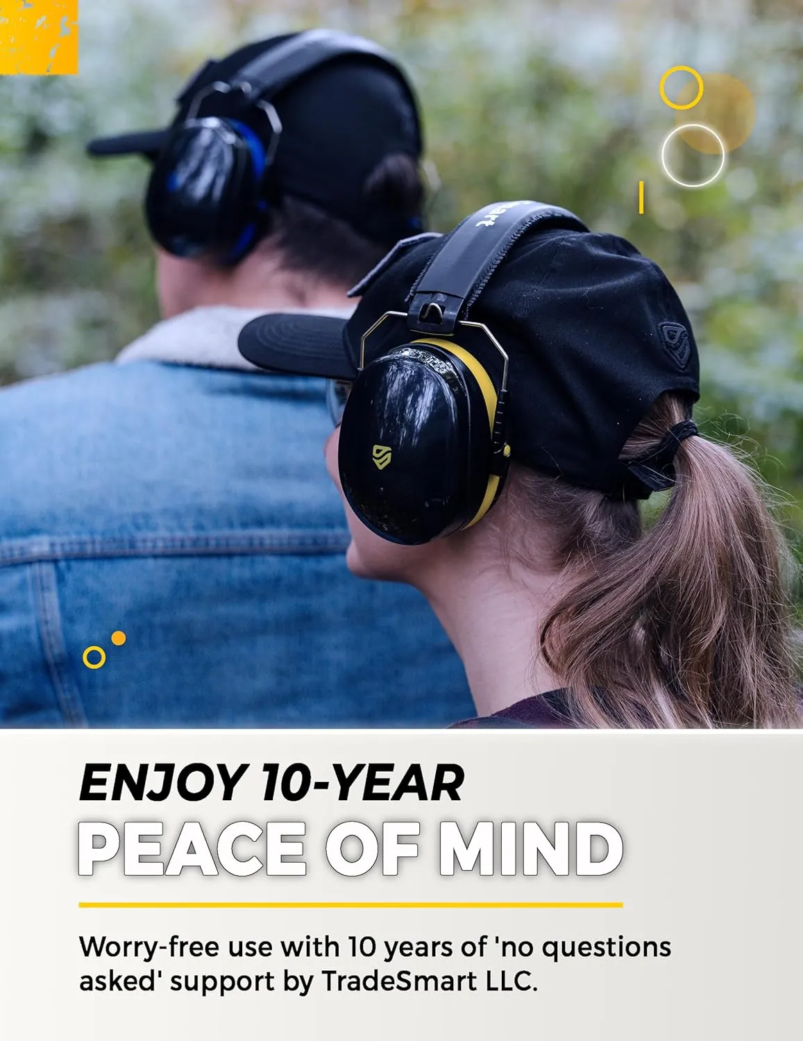 TradeSmart Precision Shooting Kit - 2 Sets of Earmuffs for Shooting Range & Gun Safety Glasses, ANSI Certified