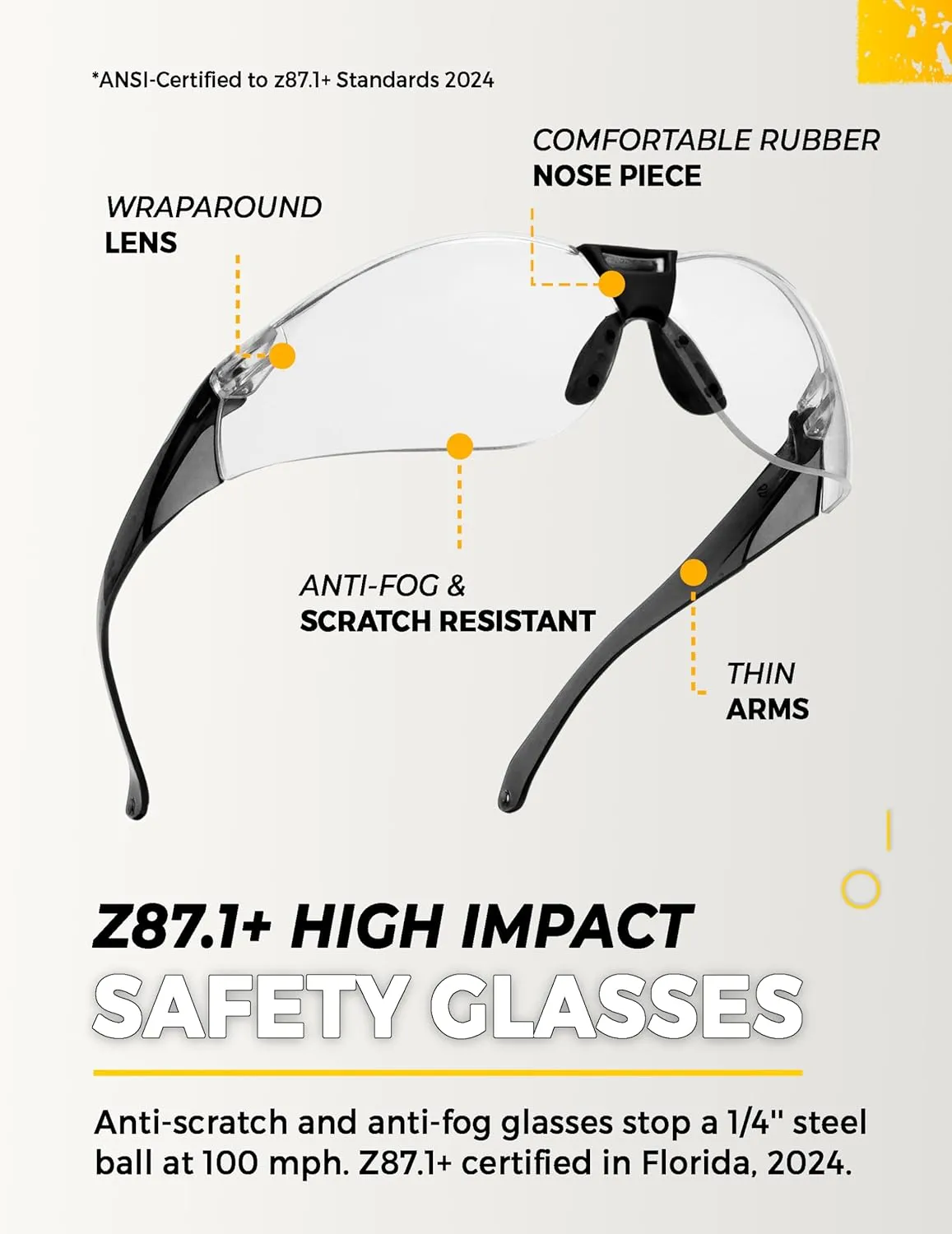 TradeSmart Precision Shooting Kit - 2 Sets of Earmuffs for Shooting Range & Gun Safety Glasses, ANSI Certified