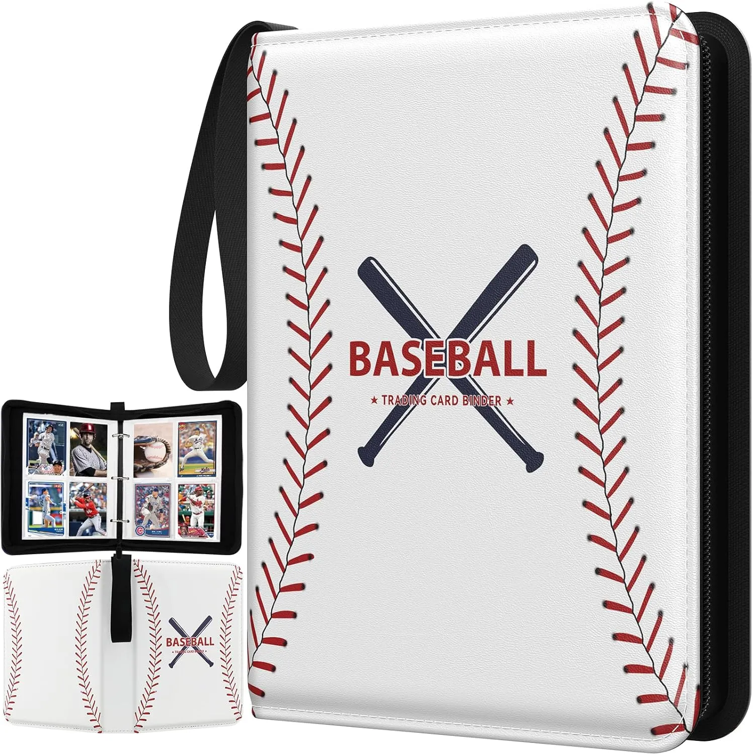 Trading Card Binder with Sleeves, 440 Pocket Baseball Card Binder, Premium Double Sided Pocket PU Card Collection Binder, Sports Card Binder Fits for Basketball Cards, Soccer Cards, Sport Cards