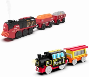 Train Accessories Battery Powered Locomotive Train Set for Kids, Motorized Train Toys Compatible with Thomas, Brio, Chuggington
