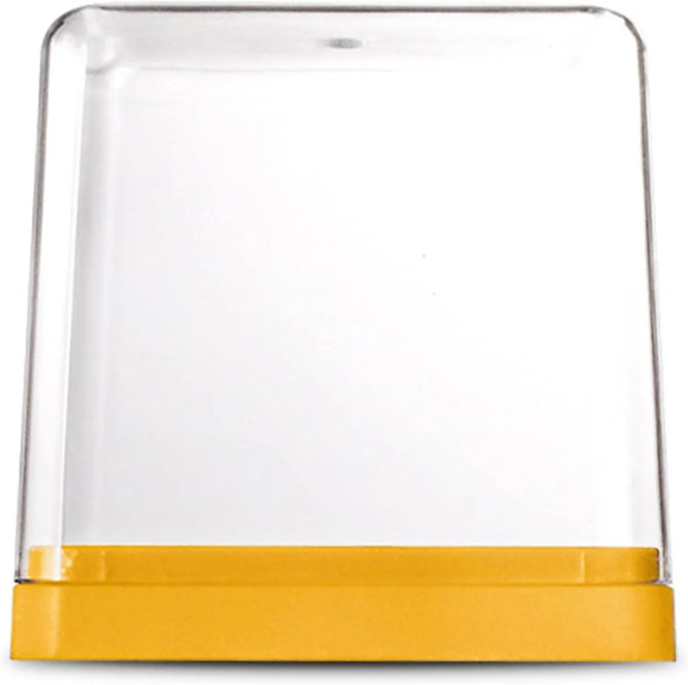 Transparent Plastic Action Figure Display Box - Showcase for Dolls & Diecast Cars - Stackable & Sturdy Organizer Stand for Collection - 9.5cm High Figures - - Yellow