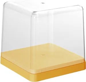 Transparent Plastic Action Figure Display Box - Showcase for Dolls & Diecast Cars - Stackable & Sturdy Organizer Stand for Collection - 9.5cm High Figures - - Yellow