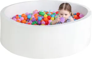 TRENDBOX Extra Large Foam Ball Pit for Toddlers, 47x14 inch Soft Baby Ball Pit with Washable Velvet Cover (Balls not Included)-White