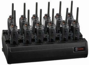 Twelve Bay Rapid Desk Charger for Kenwood KNB-65L Rechargeable Two Way Radio (Built-in Power Supply)