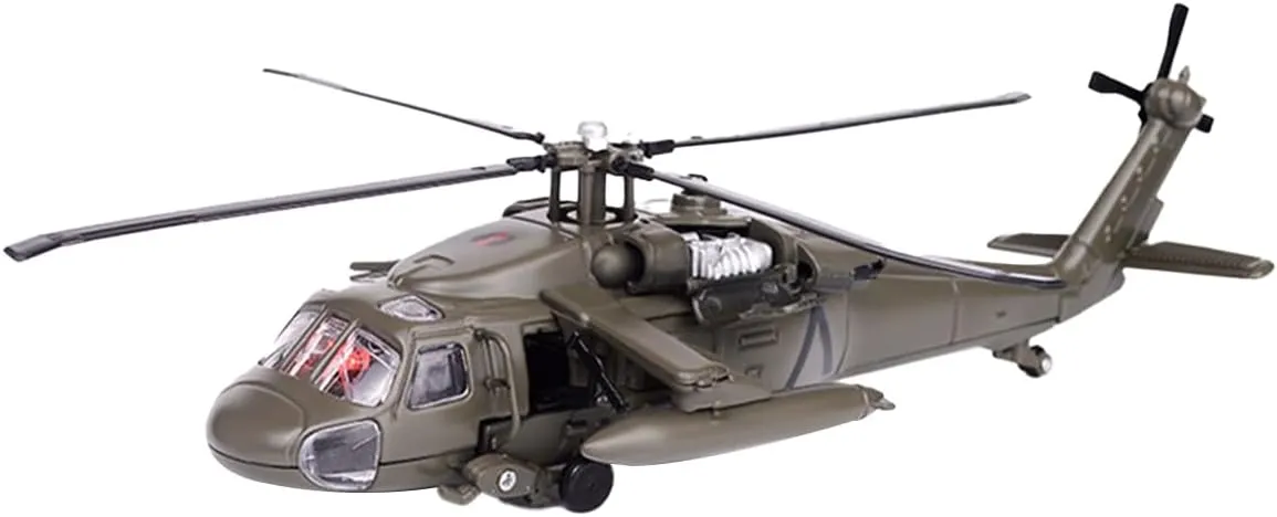 UH-60 Helicopter Model for Ages 16 , 1/64 Scale Alloy Military Static Display with Light & Sound, Collectible Aircraft Model Kit