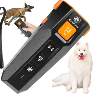 Ultrasonic Dog Bark Deterrent for Small, Medium, Large Breeds - Dog Bark Deterrent Devices with 4 Working Modes, LED Flashlight – 2 in 1 Pet Training Device with Wide Range, Humane Technology