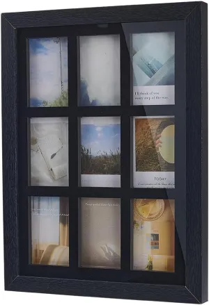 UNICRAFTALE Trading Card Display Frame 9 Cards Baseball Card Display Case Wall-Mounted Sports Card Display Frame Black Holder for Basketball Football Hockey Standard Cards