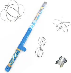 Unitech Science Fun Magic Blue Electric Static Levitation Wand – Flying Stick Learning Toy with 10 Flying Shapes Suspension