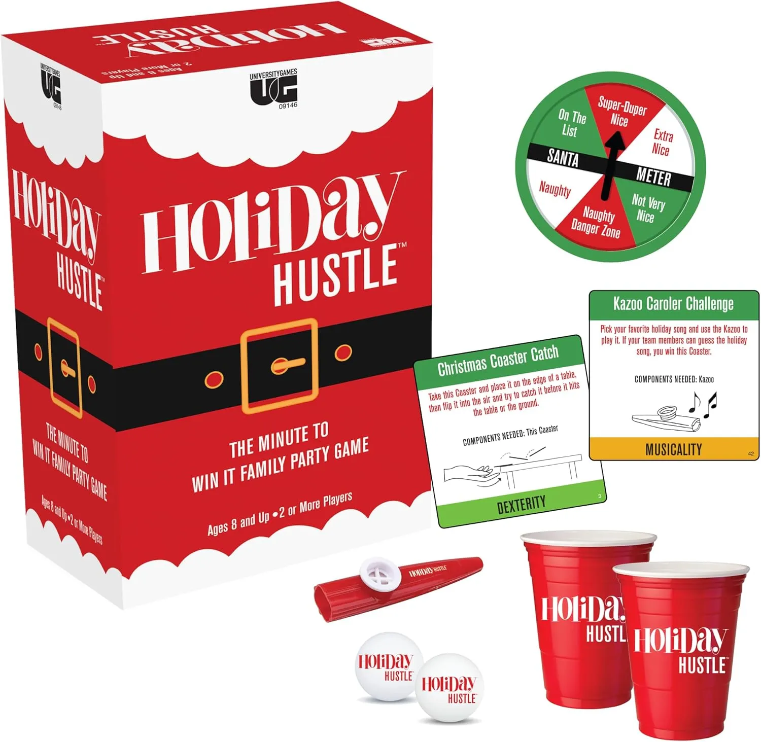 University Games, Holiday Hustle Team Challenge Game with Five Categories, for 4 or More Players