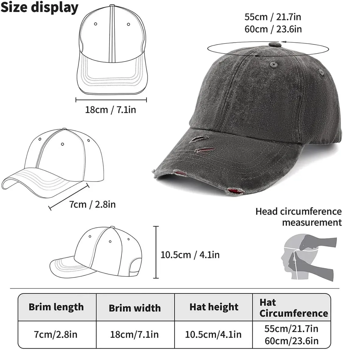 Unleash Your Creative Power Hole Vintage Cowboy Hat Baseball Cap Men Women Peak Cap Outdoor Dad Hat