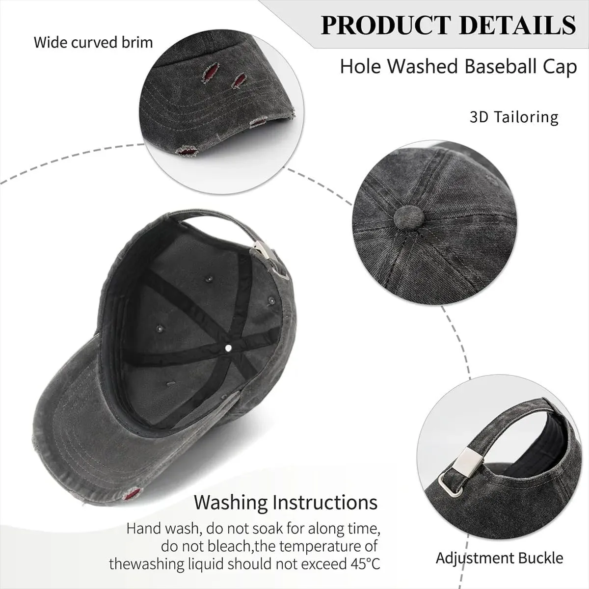 Unleash Your Creative Power Hole Vintage Cowboy Hat Baseball Cap Men Women Peak Cap Outdoor Dad Hat