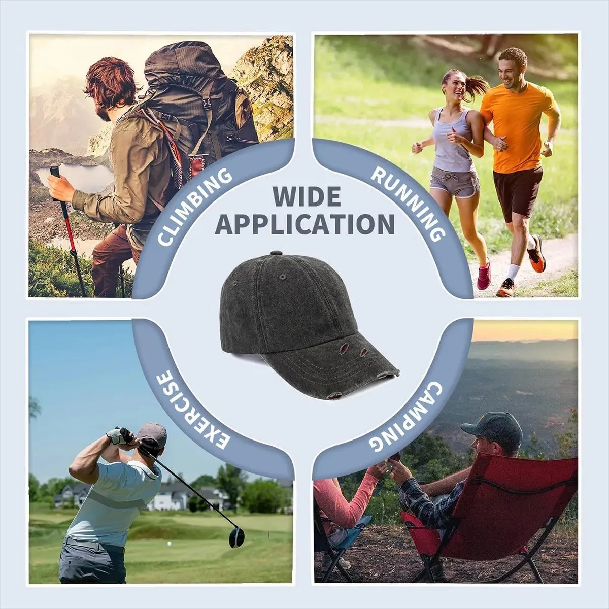 Unleash Your Creative Power Hole Vintage Cowboy Hat Baseball Cap Men Women Peak Cap Outdoor Dad Hat