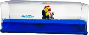 Unsinkable Rubber Ducks Duckies Toys Merchandise Acrylic Paperweight for Car Decorations Desk Wave Liquid Cruise Ship Fluid Drift Boat in a Box Bottle Toys (Black)