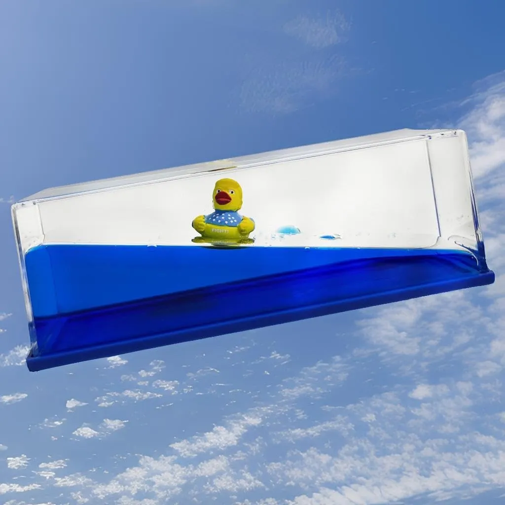 Unsinkable Rubber Ducks Duckies Toys Merchandise Acrylic Paperweight for Car Decorations Desk Wave Liquid Cruise Ship Fluid Drift Boat in a Box Bottle Toys (Gold)