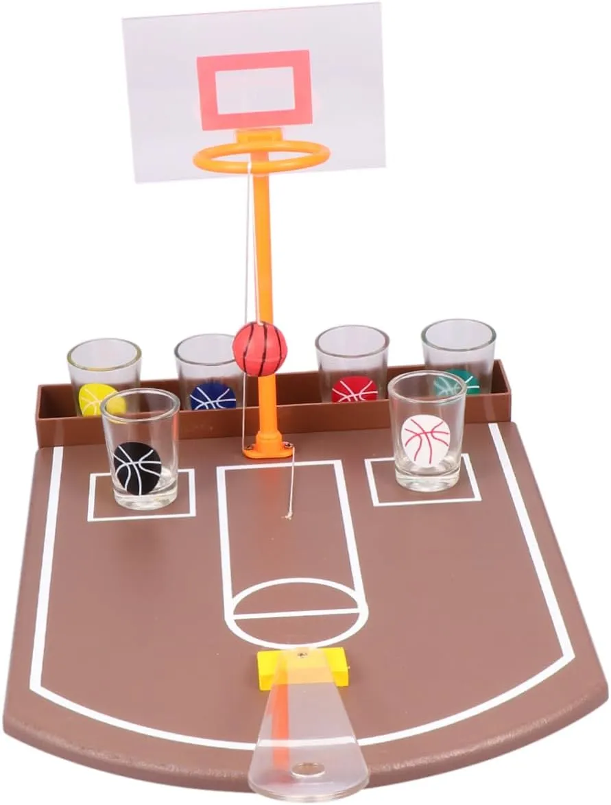UPKOCH 1set Creative Desktop Basketball Drinking Toy Prop for Entertaining Games Design Easy to Play for Parties and Gatherings
