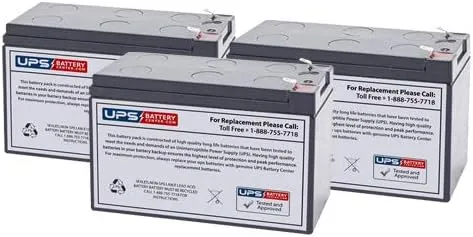 UPSBatteryCenter Compatible Replacement for CyberPower 1000VA OL1000RTXL2U – 12V 9Ah Battery Set, F2 Terminals (Set of 3)