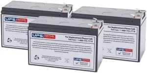 UPSBatteryCenter Compatible Replacement for CyberPower 1000VA OL1000RTXL2U – 12V 9Ah Battery Set, F2 Terminals (Set of 3)