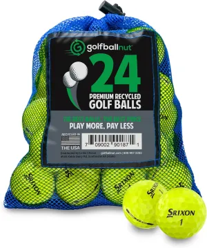 Used and Recycled for Srixon Soft Feel Near Mint 4A (White & Yellow) (24 & 48) Golf Balls Mesh Bag Included