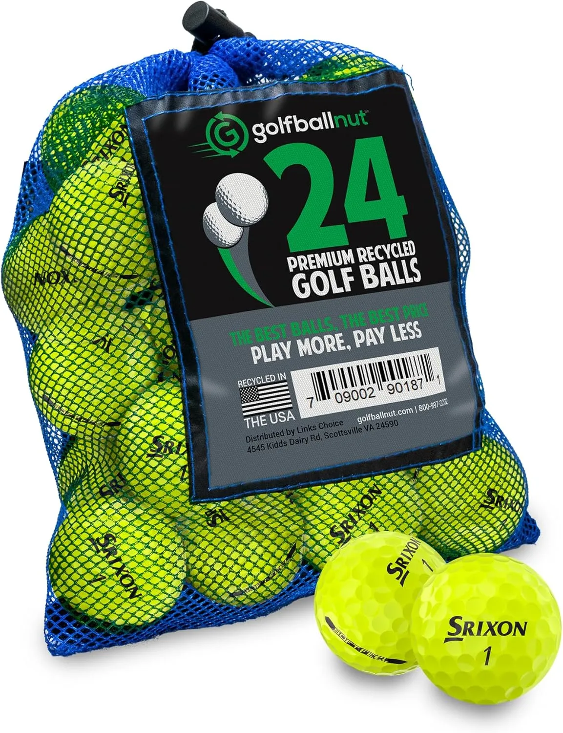 Used and Recycled for Srixon Soft Feel Near Mint 4A (White & Yellow) (24 & 48) Golf Balls Mesh Bag Included