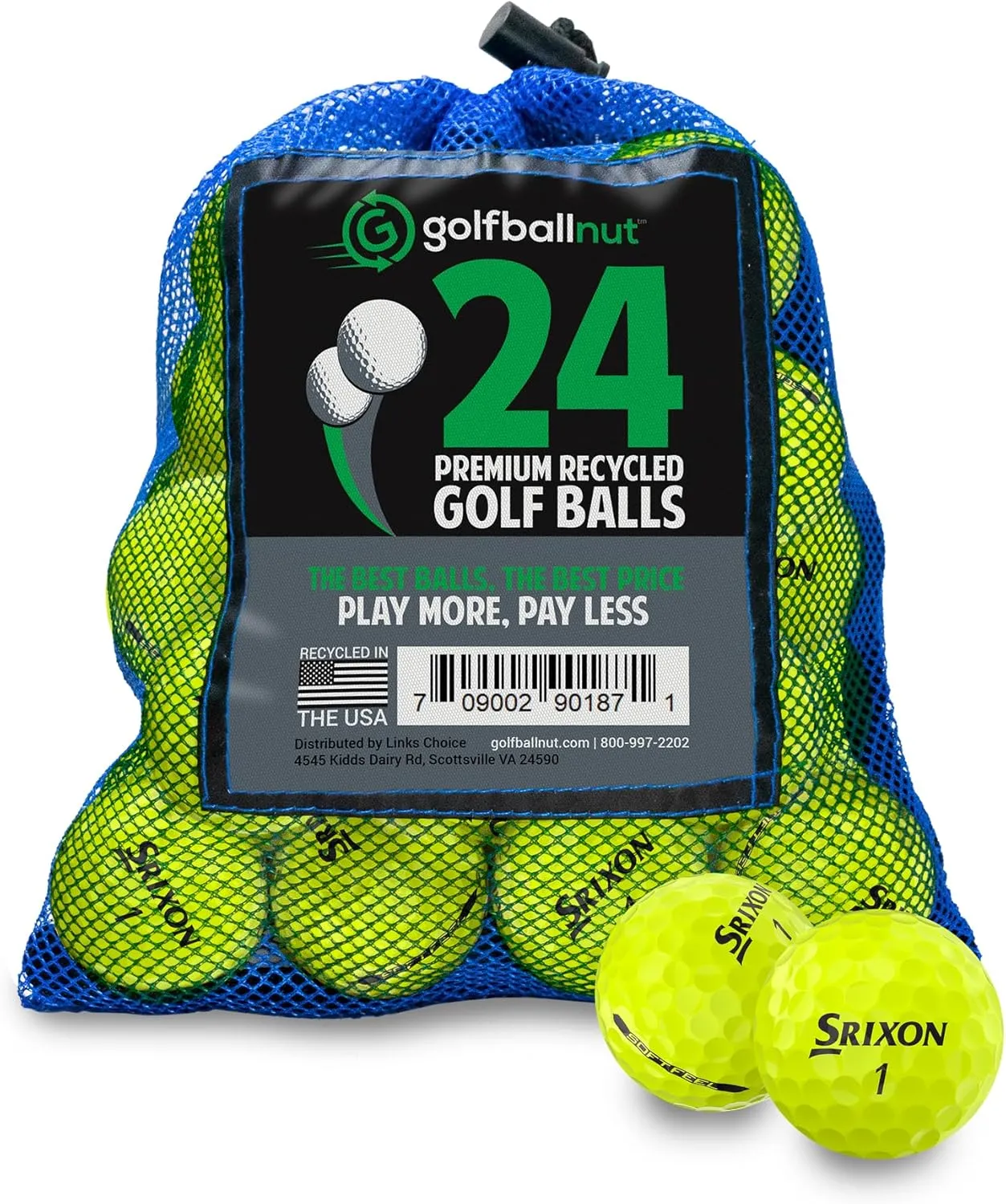 Used and Recycled for Srixon Soft Feel Near Mint 4A (White & Yellow) (24 & 48) Golf Balls Mesh Bag Included