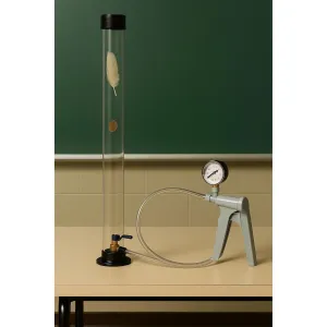 VAC-CFD-KT – Coin and Feather Experiment with Vacuum Pump – Physics Science Kit for Gravity, Air Pressure, Newton’s Laws – STEM Classroom, Homeschool, Science Lab Equipment