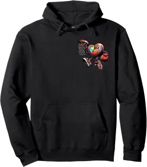 Valentines Heart-Shaped Dunk Stick and Basketball Lovers Tee Pullover Hoodie