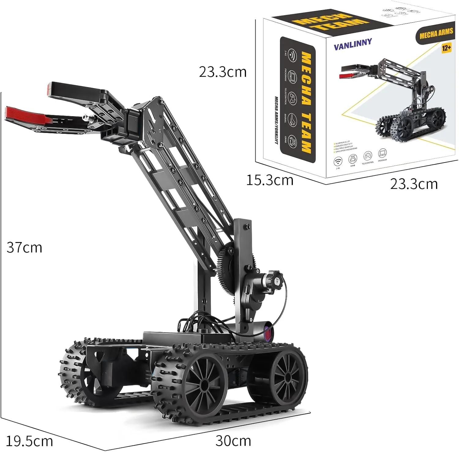 VANLINNY Robotic Kit,STEM Projects for Kids Ages 8-12, Science Toy Electronic Robotic Arm for Boys & Girls to Learn Programming/Techology,Educational Building Kits for Beginners,Xmas Birthday Gift.