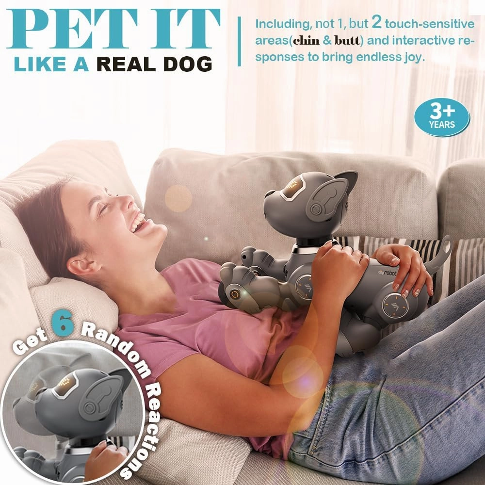 VATOS Robot Dog Toy for Kids, Voice & 2.4GHz Remote Control Robot Pet with Interactive Touch Sensors, Over 20  Responses, Program Mode, Robotic Puppy Toy for Kids Boys & Girls