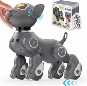 VATOS Robot Dog Toy for Kids, Voice & 2.4GHz Remote Control Robot Pet with Interactive Touch Sensors, Over 20  Responses, Program Mode, Robotic Puppy Toy for Kids Boys & Girls