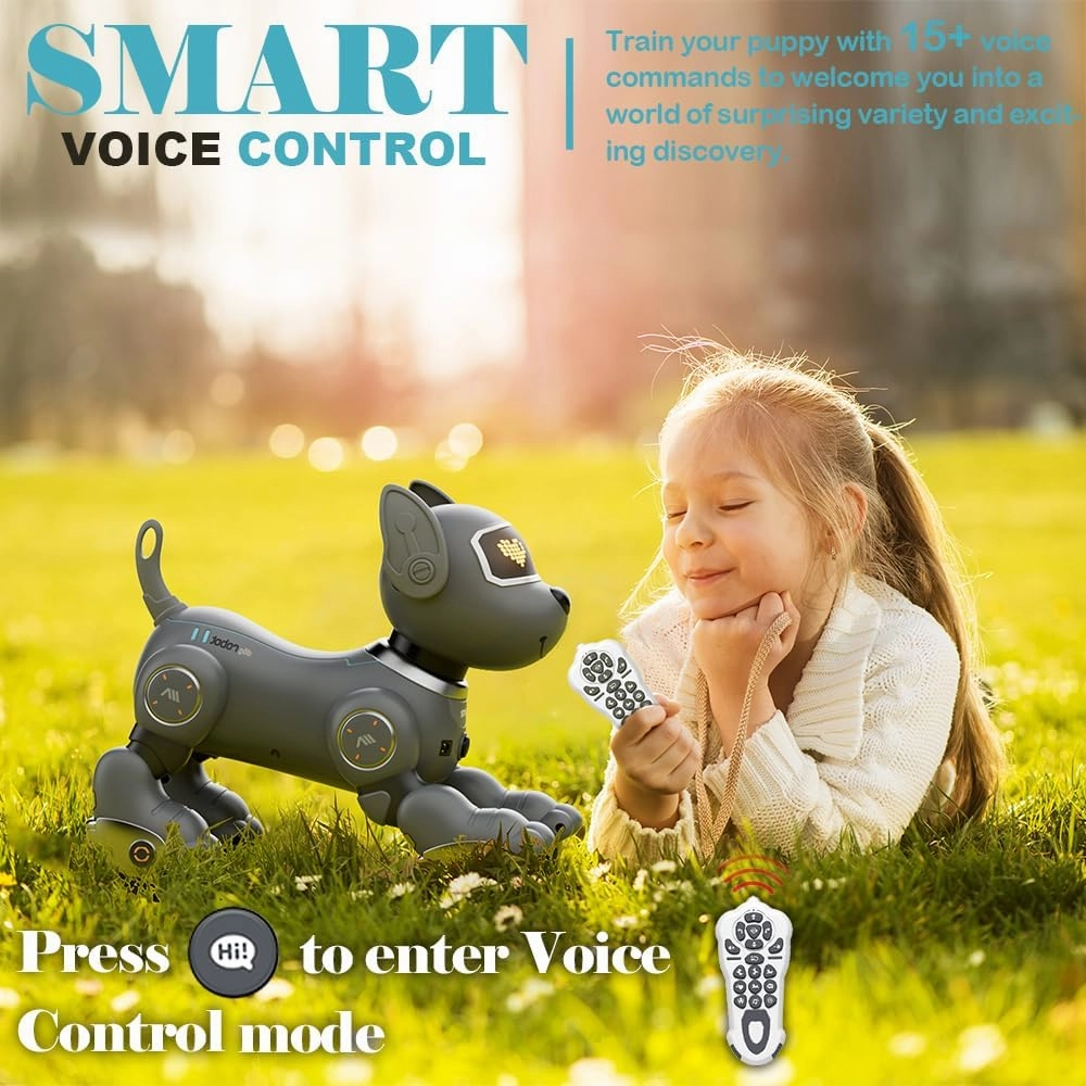 VATOS Robot Dog Toy for Kids, Voice & 2.4GHz Remote Control Robot Pet with Interactive Touch Sensors, Over 20  Responses, Program Mode, Robotic Puppy Toy for Kids Boys & Girls