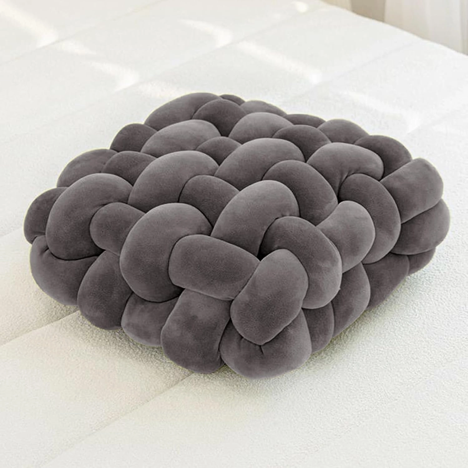 Velvet Chunky Bulky Giant Arm Knitting Yarn - Super Soft Jumbo Tube Weight Fluffy DIY Crochet Hand Making Washable Yarn for Blanket, Pet Bed, Rugs, Pillow (2.2lb-Dark Gray)