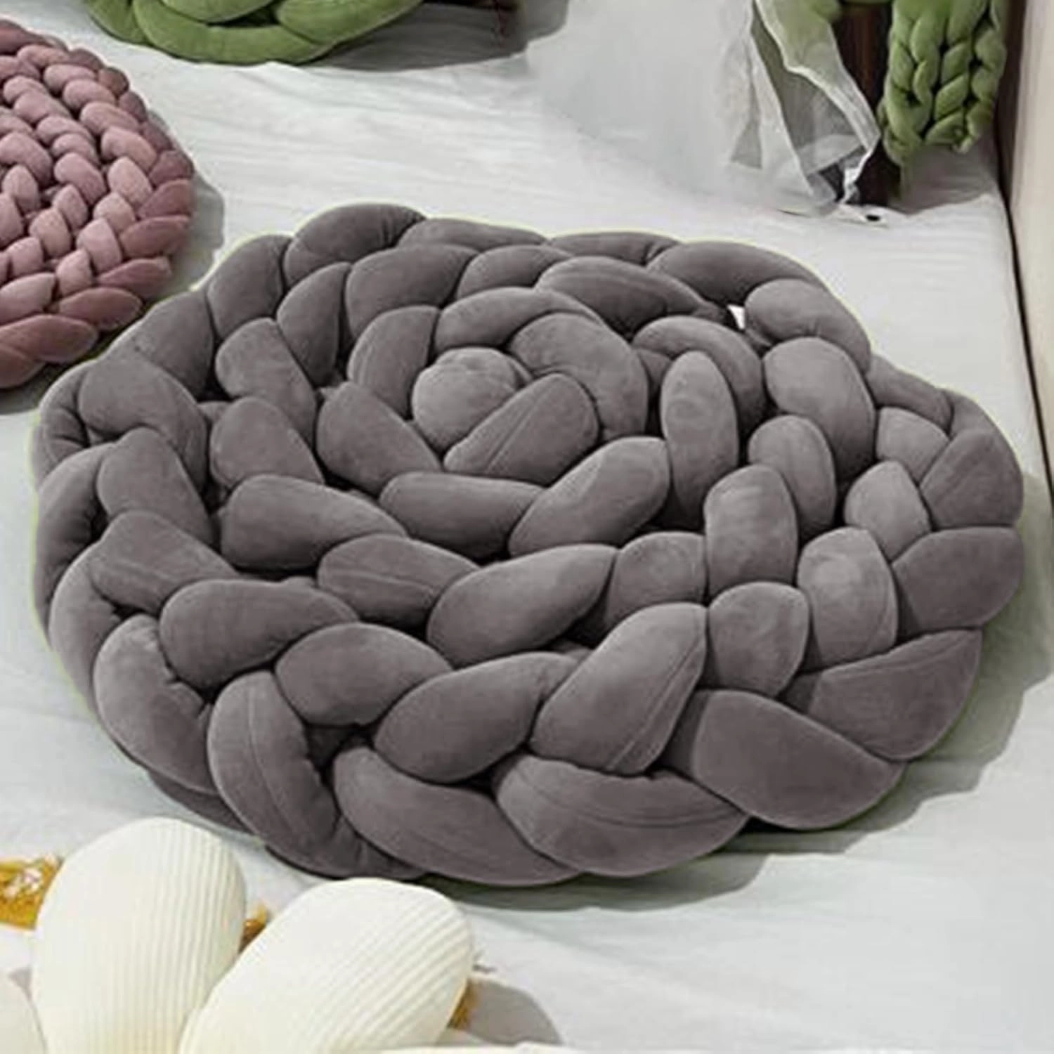 Velvet Chunky Bulky Giant Arm Knitting Yarn - Super Soft Jumbo Tube Weight Fluffy DIY Crochet Hand Making Washable Yarn for Blanket, Pet Bed, Rugs, Pillow (2.2lb-Dark Gray)