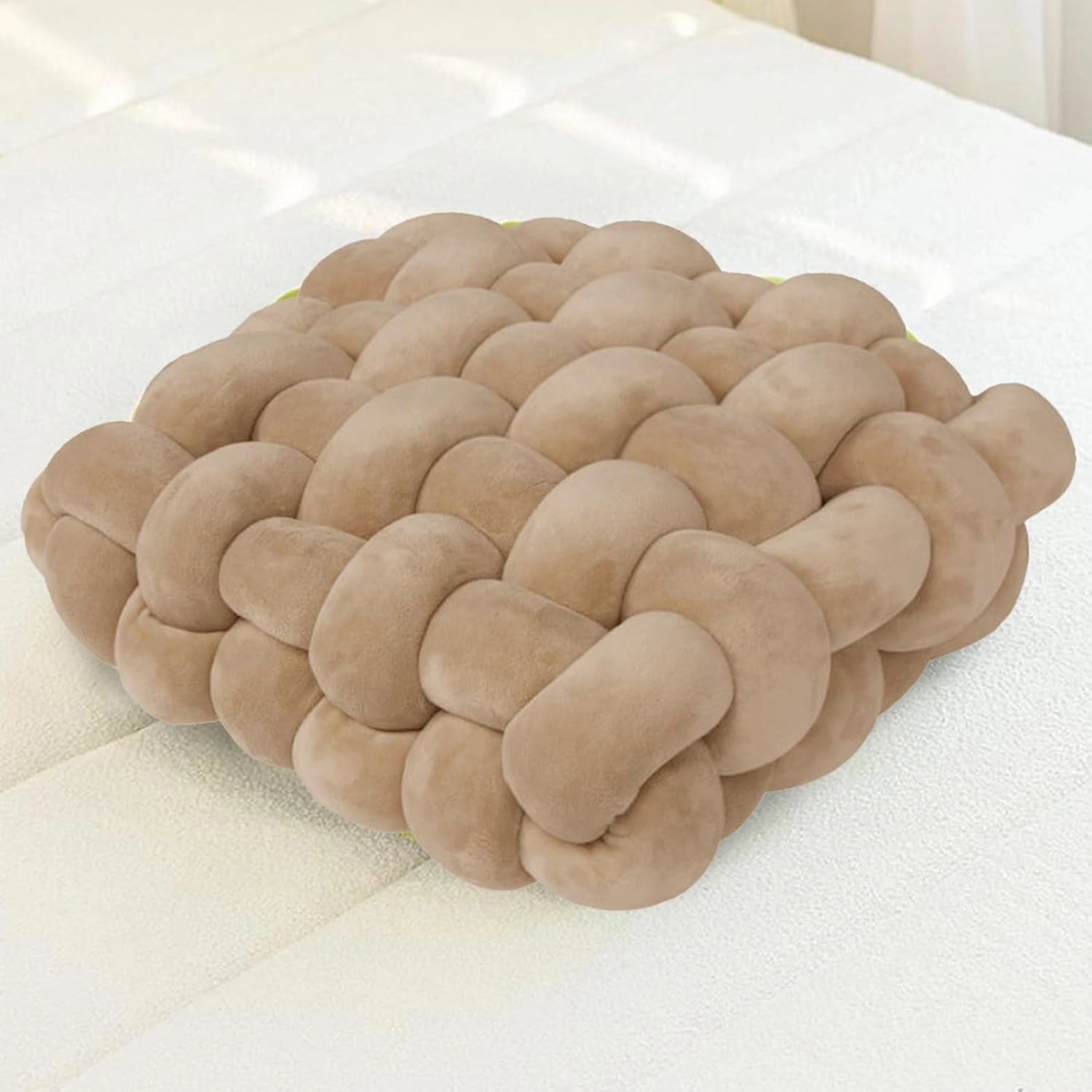 Velvet Chunky Yarn Bulky Giant Arm Knitting Yarn, Super Soft Jumbo Tube Weight, Fluffy DIY Crochet Hand Making Washable for Blanket, Pet Bed, Rugs Pillow (2.2lb-Khaki)