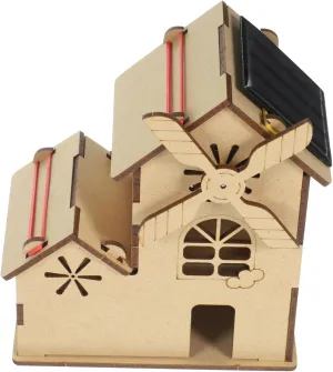 VICASKY 1 Set DIY Solar Powered Wooden House Model Kit Educational Assembly for Birthday Present for Boys and Promotes Hand and Brain Development
