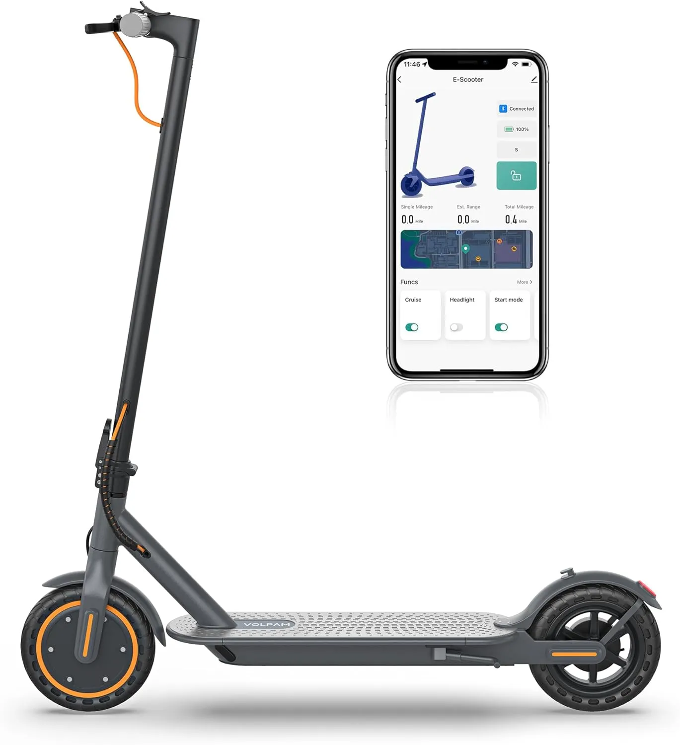 VOLPAM Electric Scooter, 300W/500W Motor, 12/19/22/27 Mile Range, Folding E-Scooter for Adults,Electric Kick Scooter with Dual Braking