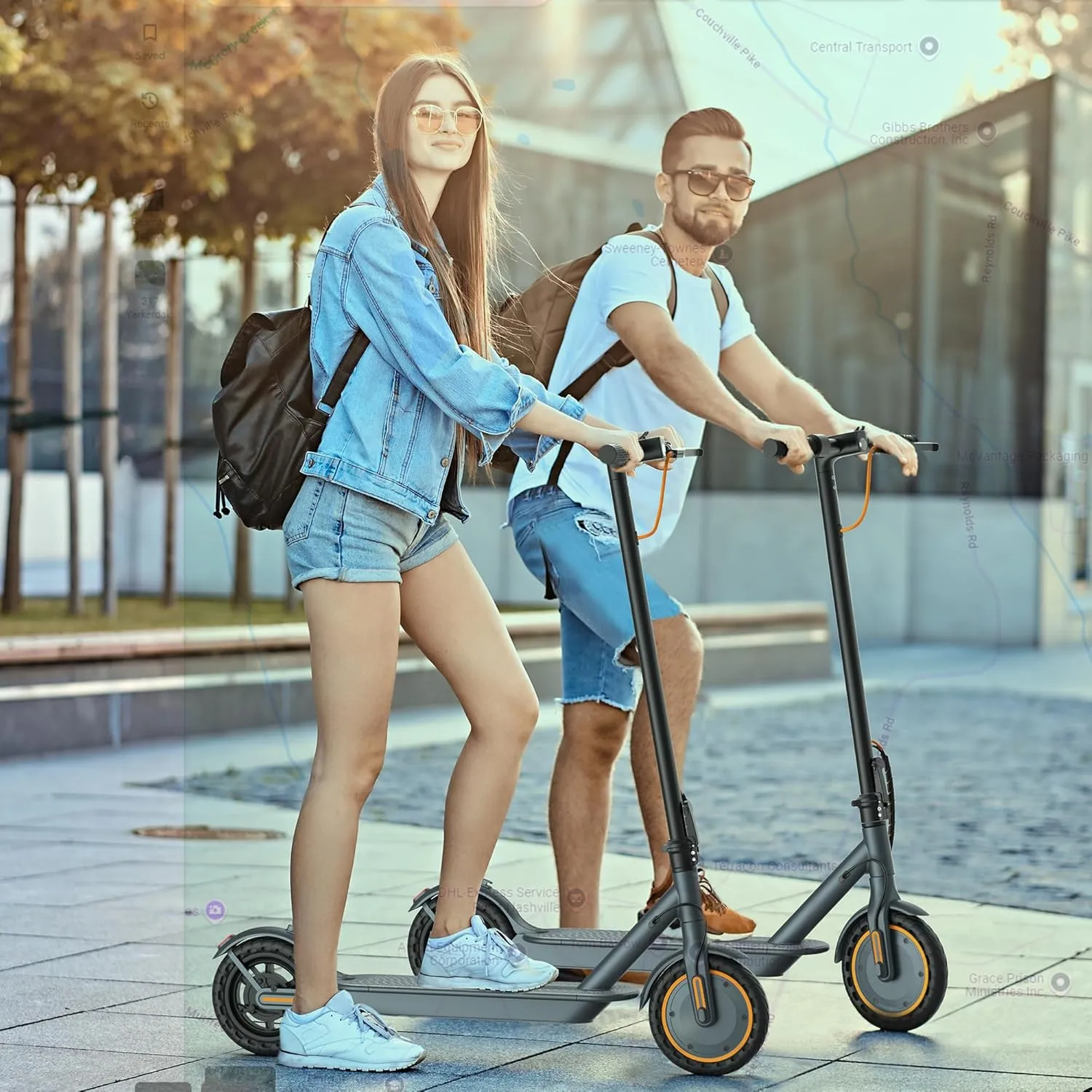 VOLPAM Electric Scooter, 300W/500W Motor, 12/19/22/27 Mile Range, Folding E-Scooter for Adults,Electric Kick Scooter with Dual Braking