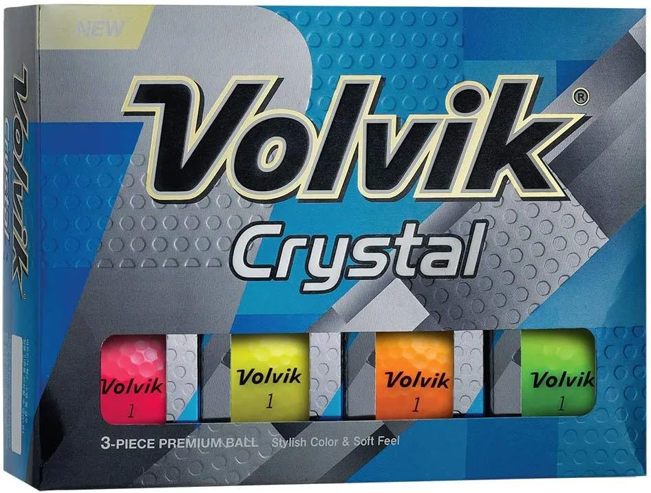 Volvik Crystal 3-Piece Premium Color Golf Balls 4 Dozen (48 Balls) Bundle Gift Set