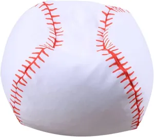 VOSAREA 1Pc Baseball Storage Bean Bag Cover Organizer for Stuffed Animals Blankets Pillows Fun Seating Lounger for Playroom Bedroom