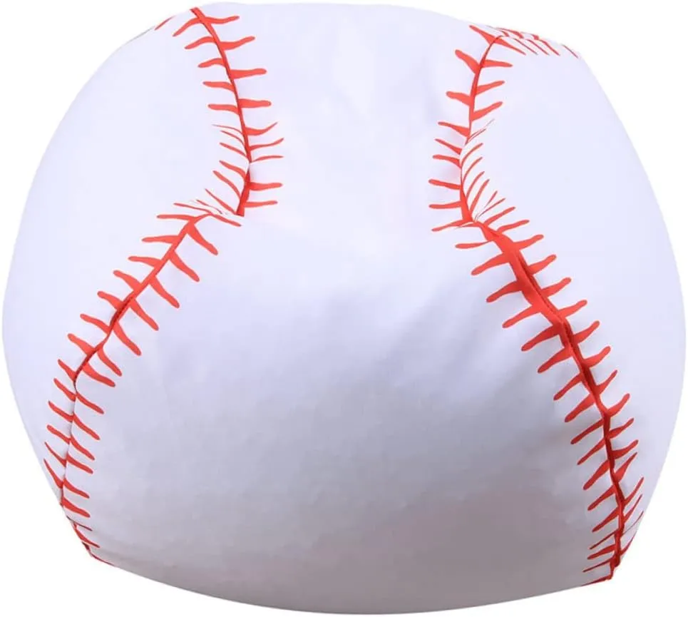 VOSAREA 1Pc Baseball Storage Bean Bag Cover Organizer for Stuffed Animals Blankets Pillows Fun Seating Lounger for Playroom Bedroom