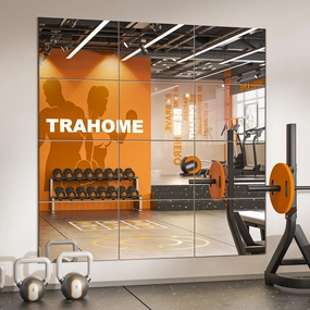 Wall Mirror Tiles, 16"x12"x12PCS Full Length Home Gym Mirror for Garage, Bedroom, Living Room, Over The Door