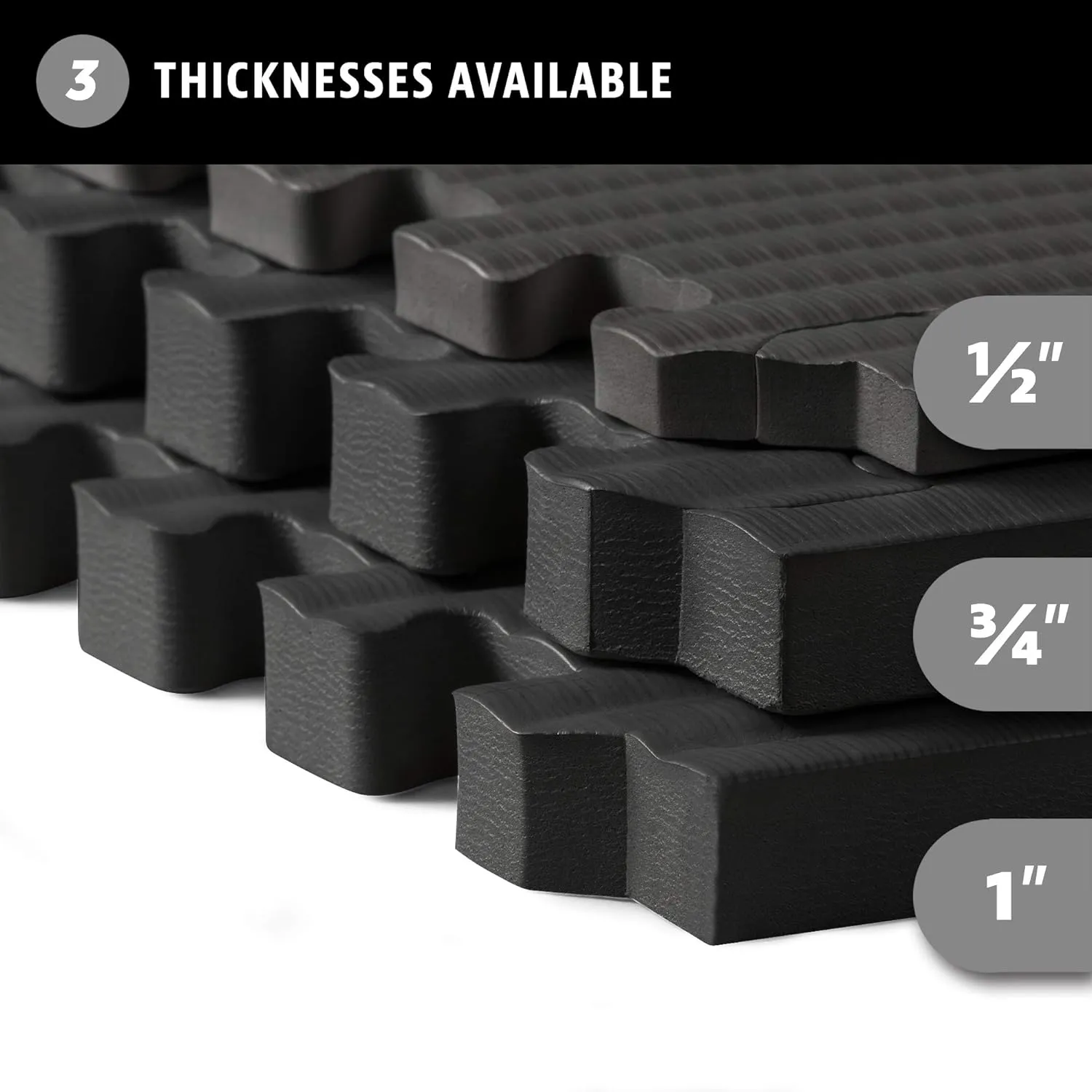 We Sell Mats 1 Inch Thick Martial Arts EVA Foam Exercise Mat, Tatami Pattern, Interlocking Floor Tiles for Home Gym, MMA, Anti-Fatigue Mats, 24 in x 24 in