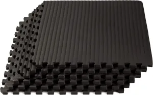 We Sell Mats 1 Inch Thick Martial Arts EVA Foam Exercise Mat, Tatami Pattern, Interlocking Floor Tiles for Home Gym, MMA, Anti-Fatigue Mats, 24 in x 24 in