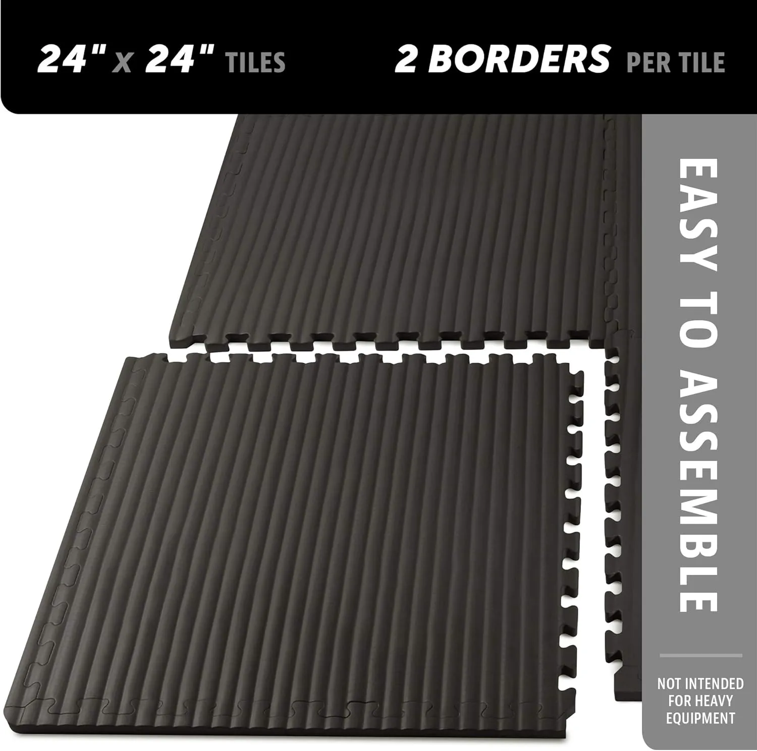We Sell Mats 1 Inch Thick Martial Arts EVA Foam Exercise Mat, Tatami Pattern, Interlocking Floor Tiles for Home Gym, MMA, Anti-Fatigue Mats, 24 in x 24 in