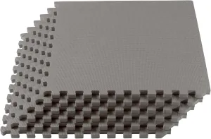 We Sell Mats 1" Thick Multipurpose Exercise Floor Mat with EVA Foam, Interlocking Tiles, Anti-Fatigue for Home or Gym, 24 in x 24